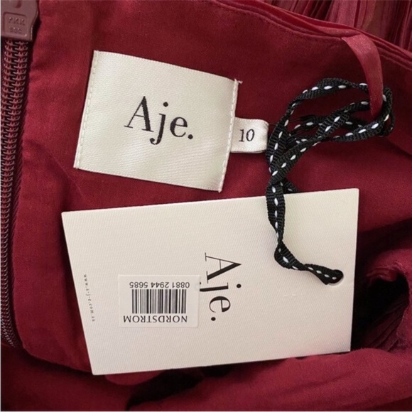 NEW Aje Laurier Wave Maxi Dress Burgundy 6 US - Picture 16 of 17